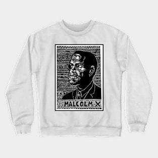 Malcolm X 1956 Poster Art Rachel Romero Crewneck Sweatshirt